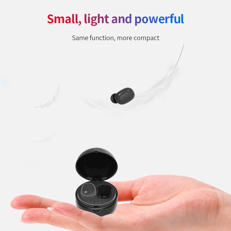 Wireless Bluetooth Earphones - Space Capsule Shape with Magnetic Charging Box & Lanyard - White 3