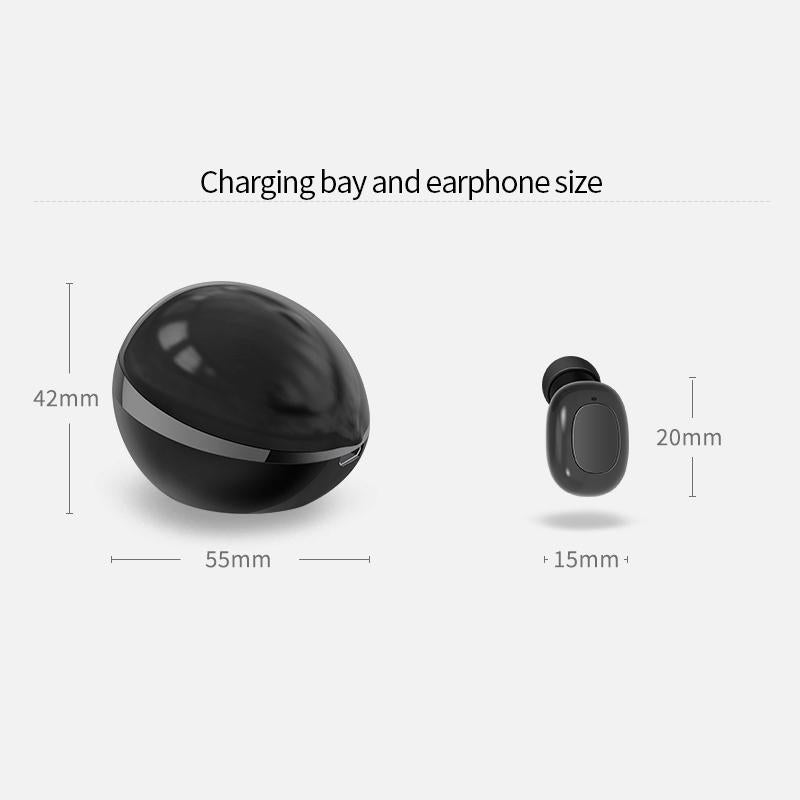 Wireless Bluetooth Earphones - Space Capsule Shape with Magnetic Charging Box & Lanyard - White 4