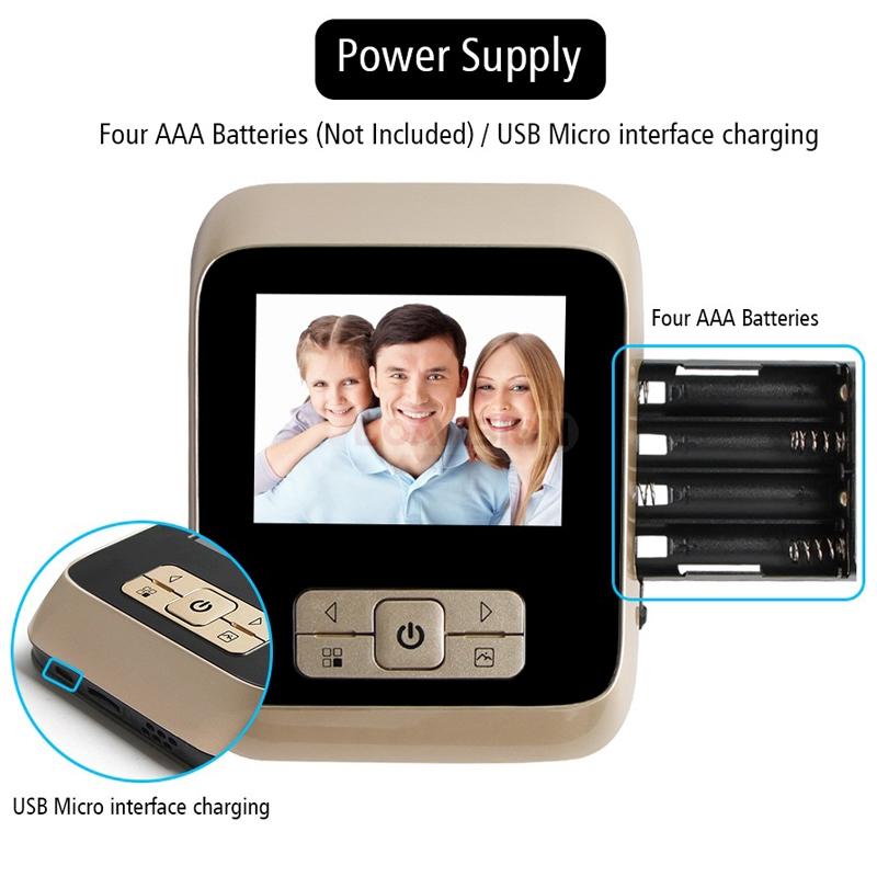 3.0 Tft Display Digital Door Viewer With 3.0Mp Camera Tf Card Support & Night Vision - 32Gb Max - White 10