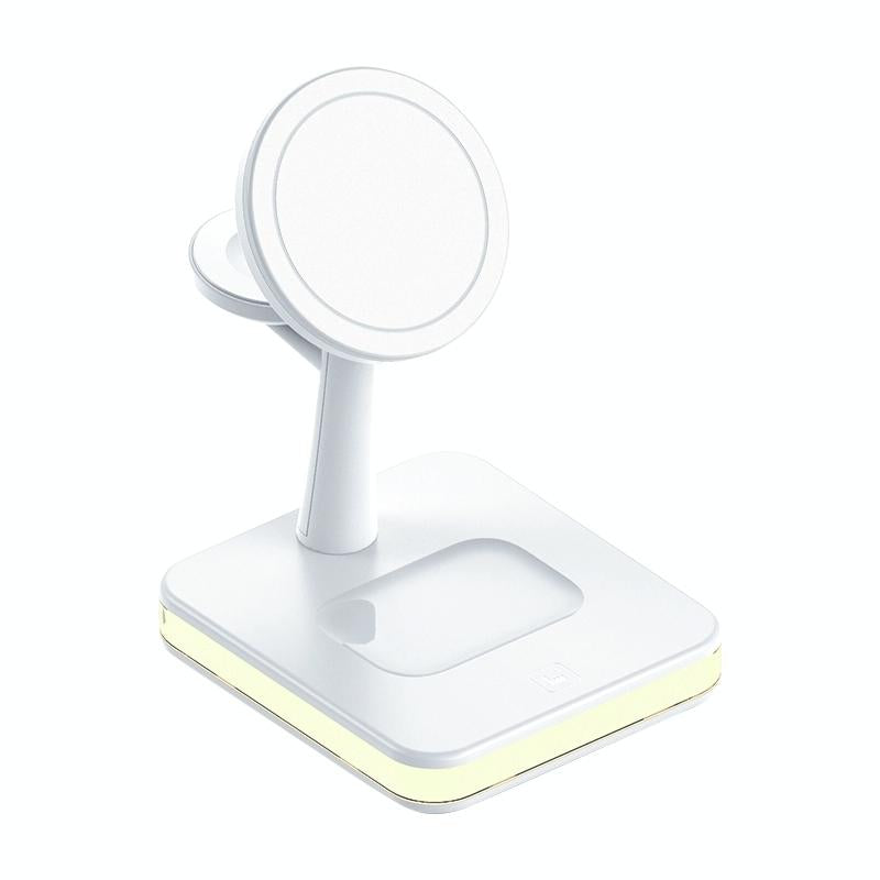 15W Wireless Fast Charger With 360° Rotating Holder - White 9