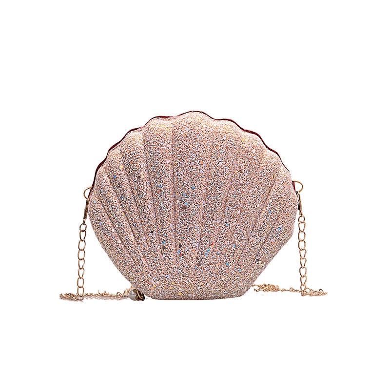 Sequined Shell Crossbody Bag Single Shoulder Fashion Accessory - White 15