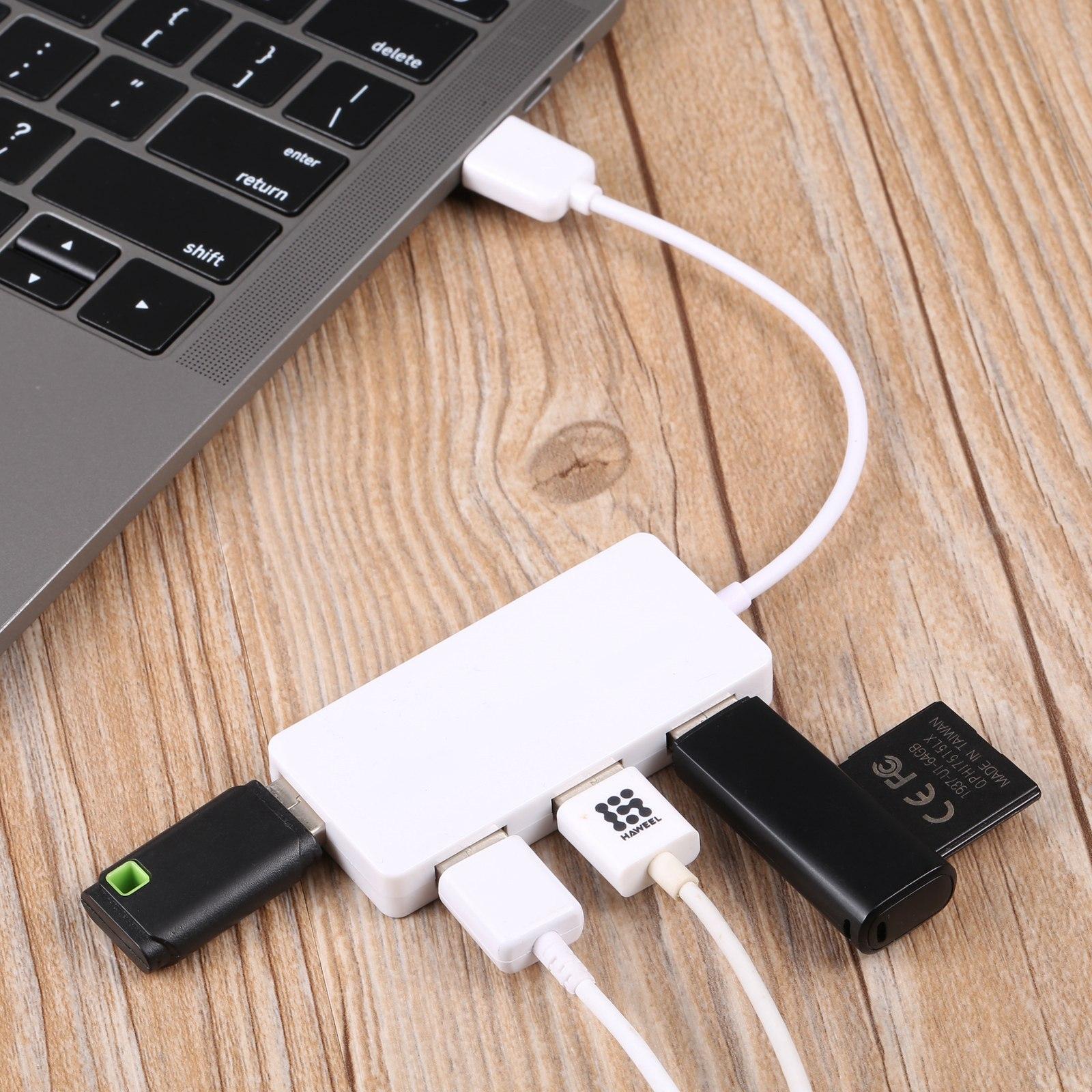 4-Port Usb 2.0 Hub Easy Plug & Play White 6