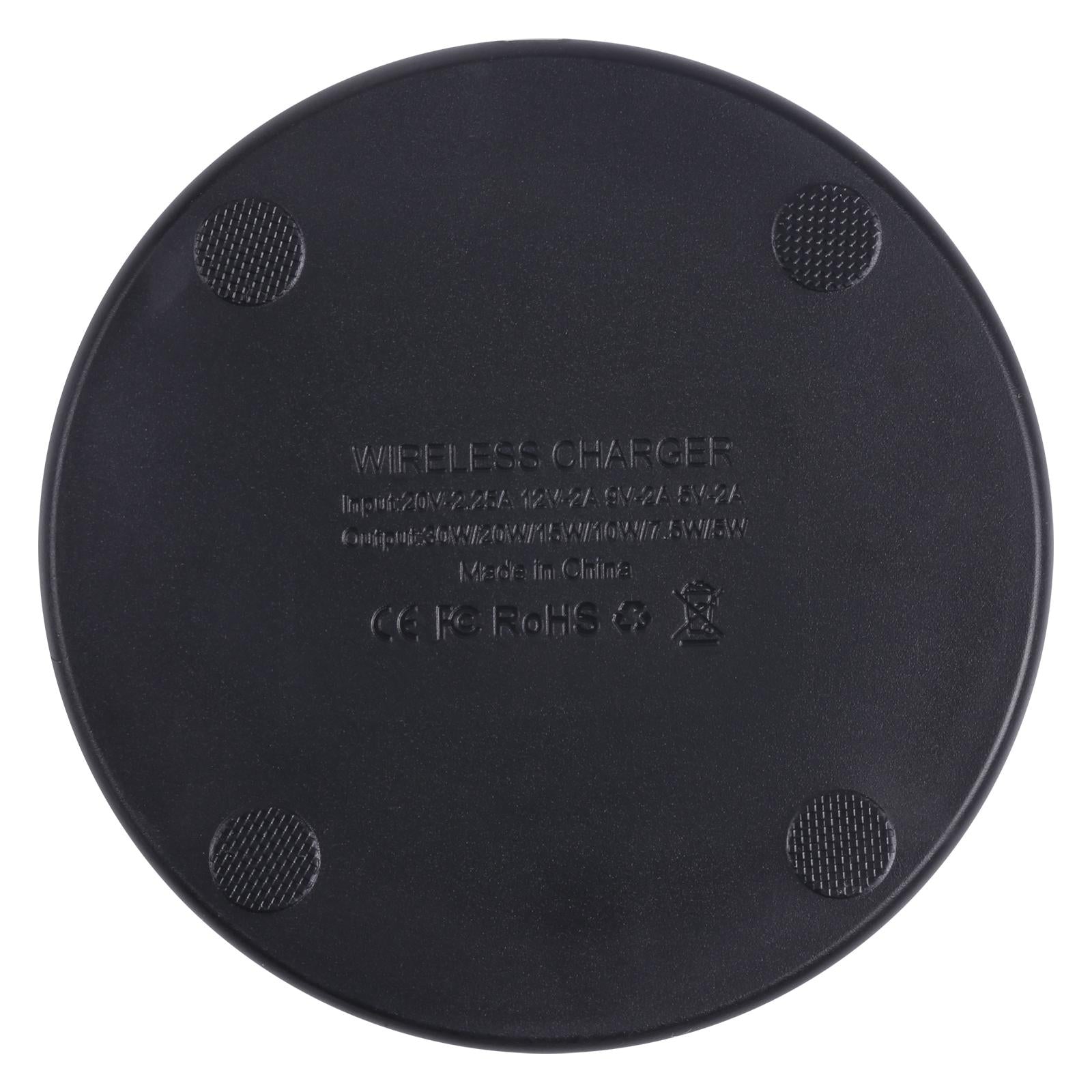 10W Plaid Pattern Round Wireless Charger - White 4