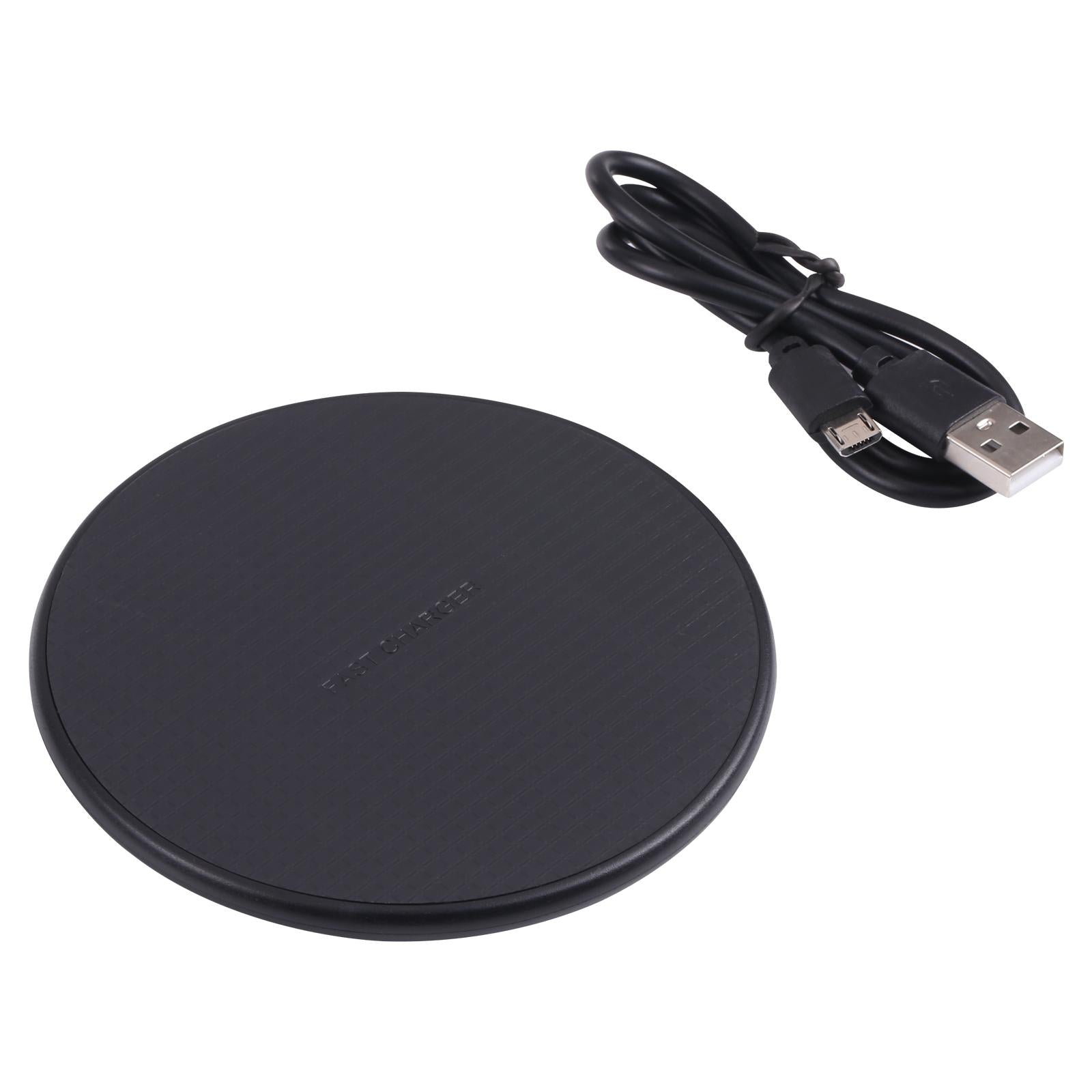 10W Plaid Pattern Round Wireless Charger - White 5