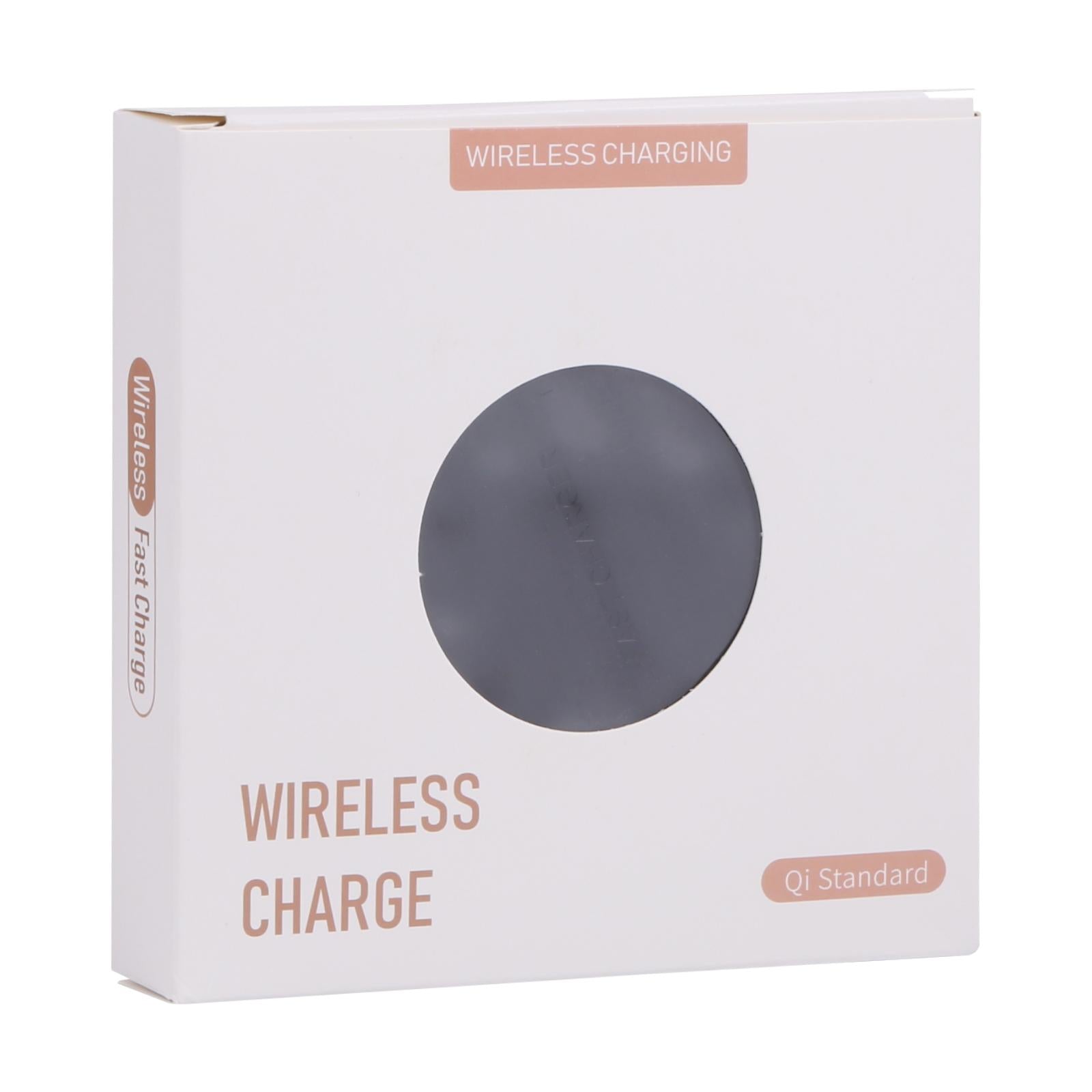 10W Plaid Pattern Round Wireless Charger - White 6