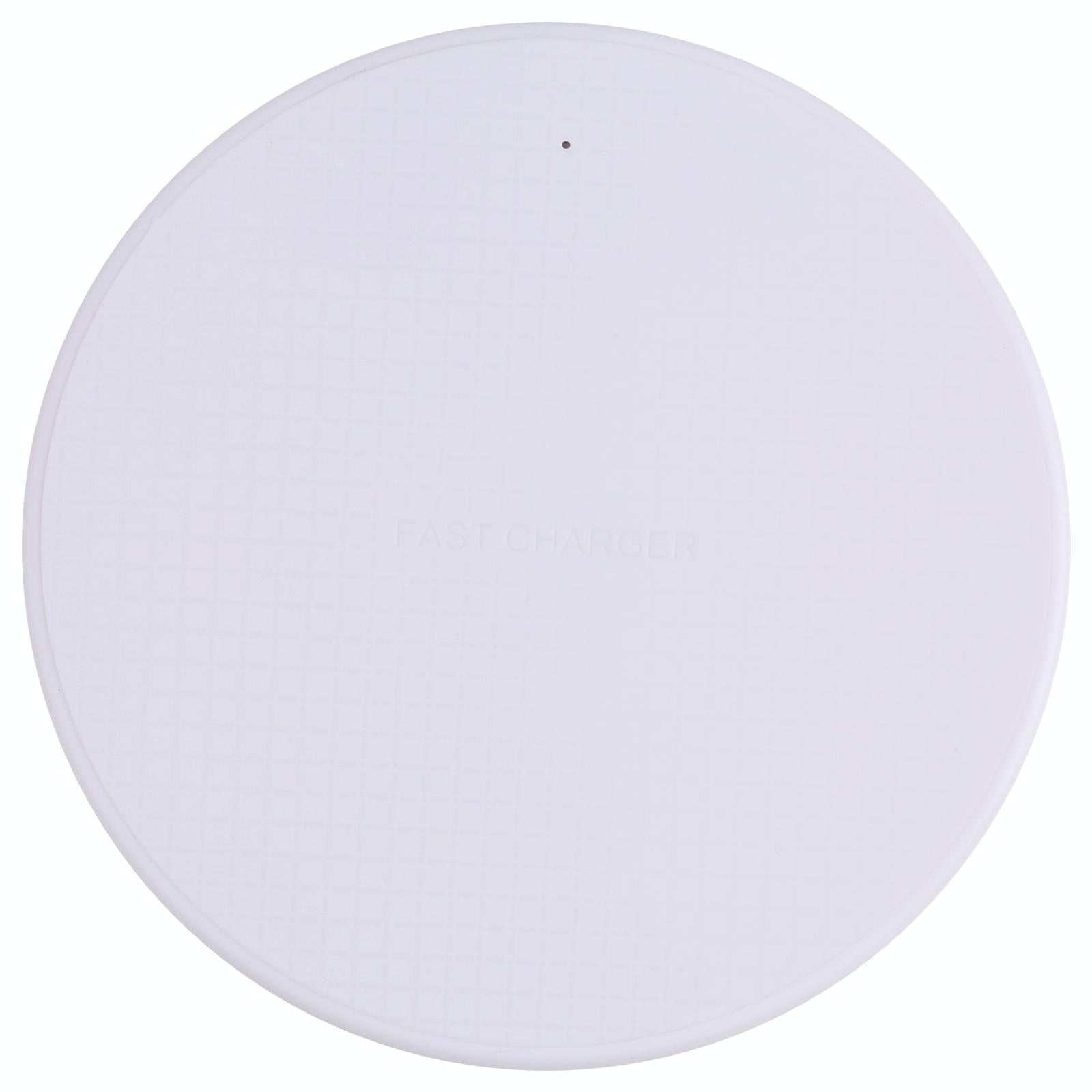 10W Plaid Pattern Round Wireless Charger - White 9