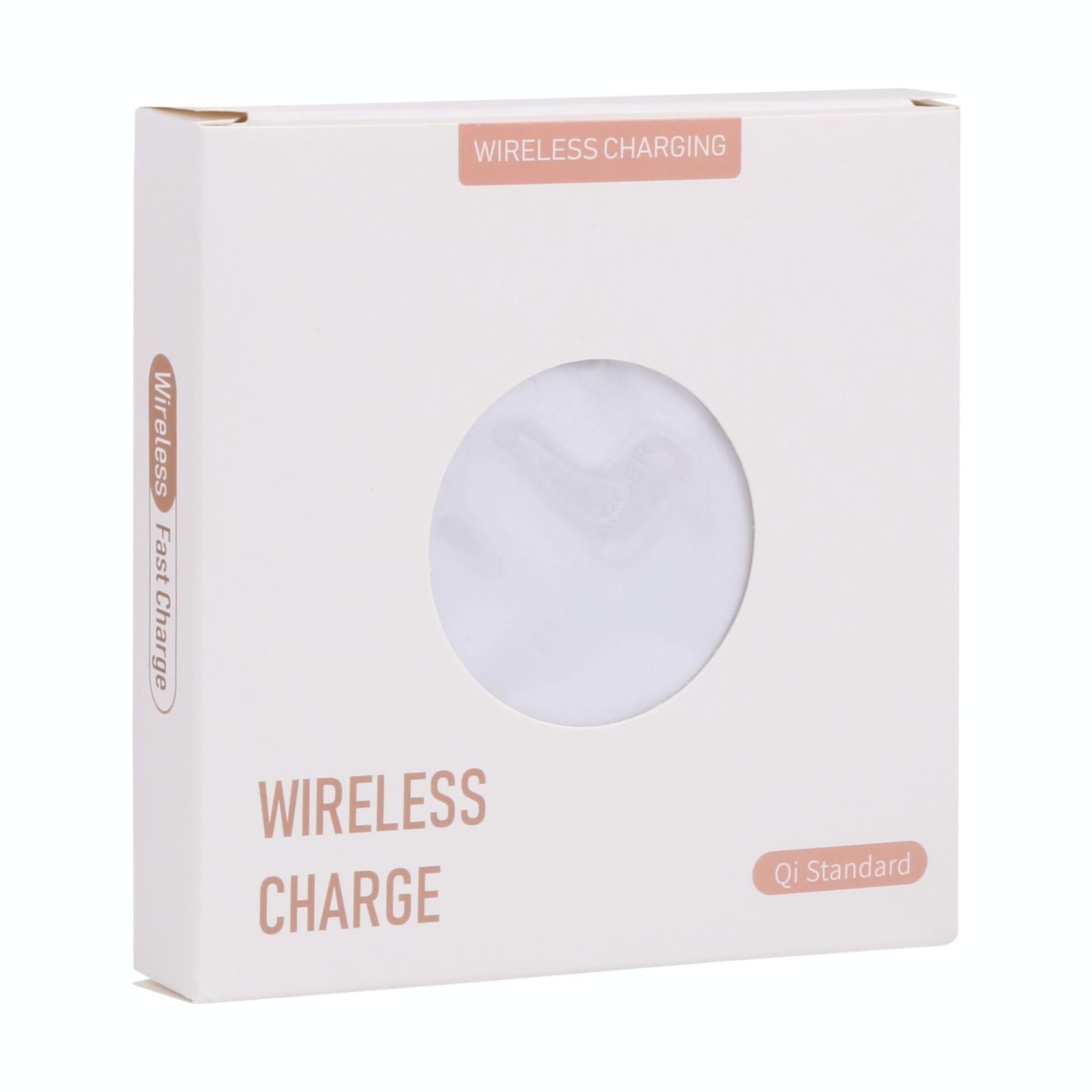 10W Plaid Pattern Round Wireless Charger - White 12