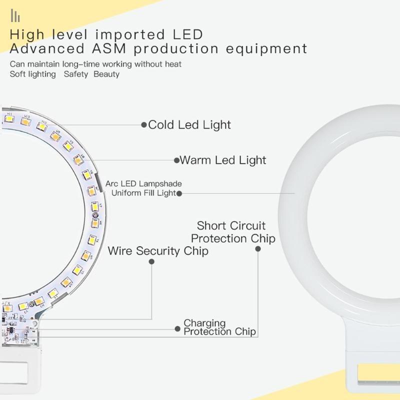 Xj18 Live Self-timer Led Fill Light - Perfect for Live Streaming - White 3