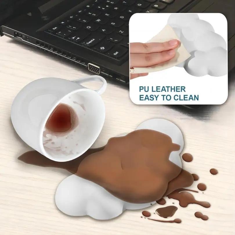 Memory Foam Mouse Pad With Wrist Rest - White 4