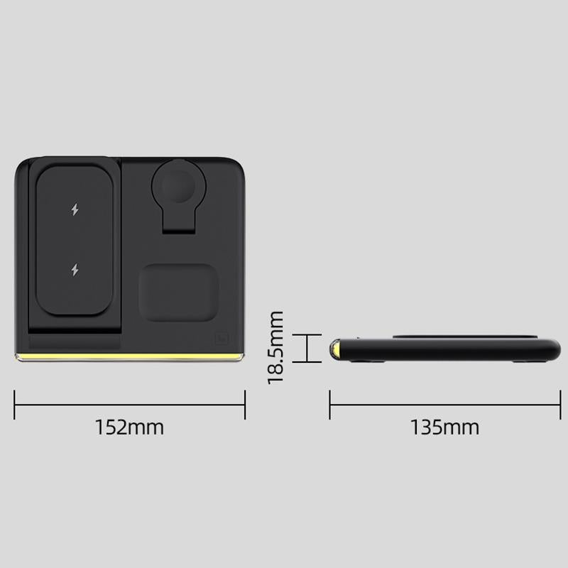 Foldable 15W Magnetic Wireless Charger With Ambient Light - White 3
