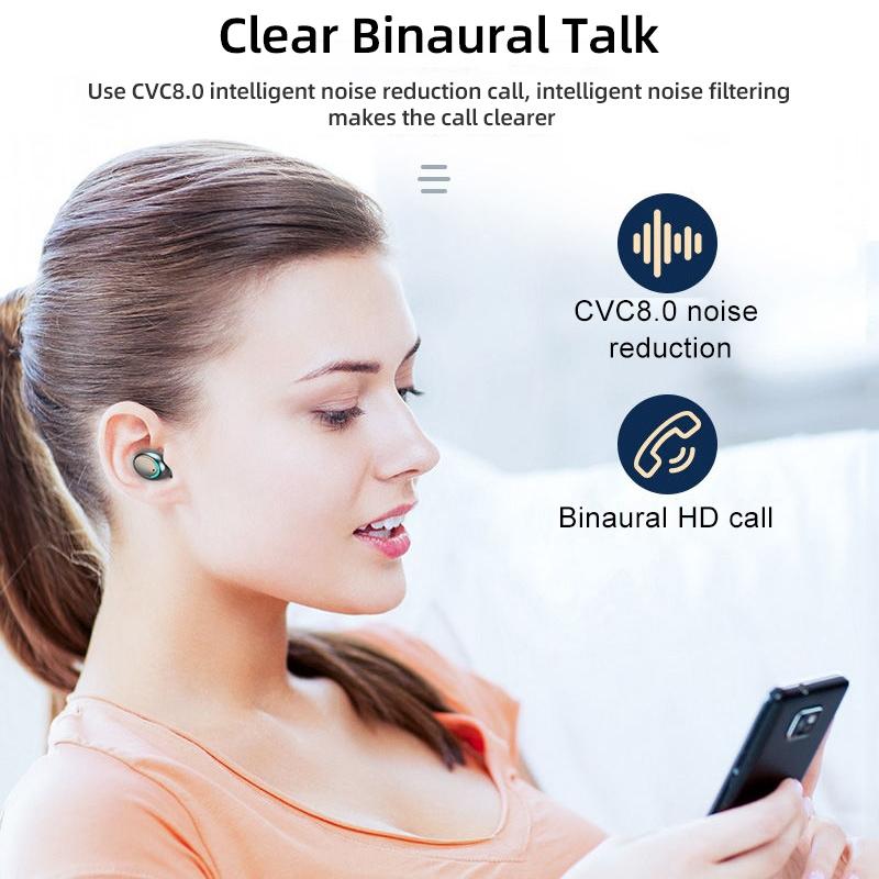 Bluetooth Earphone with Noise Reduction & Led Display Hand Strap - White 7