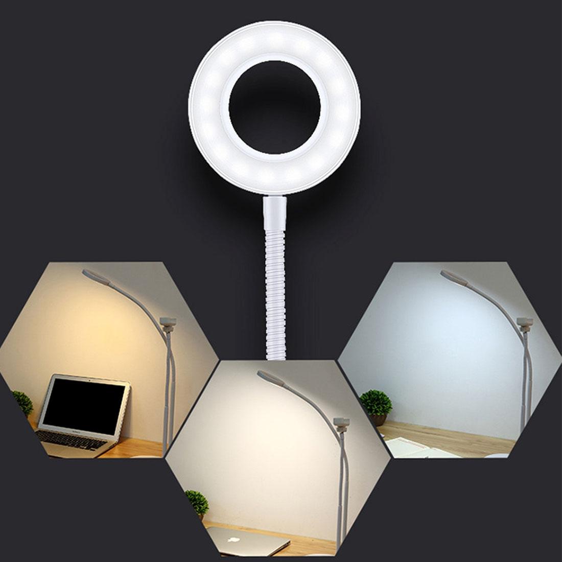 Universal Cell Phone Holder with Selfie Ring Light for Studio Recording and Live Broadcast - White 12