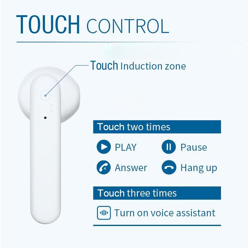 Wireless Touch Earphones with Magnetic Charging Box - Bluetooth 5.0 - White 8