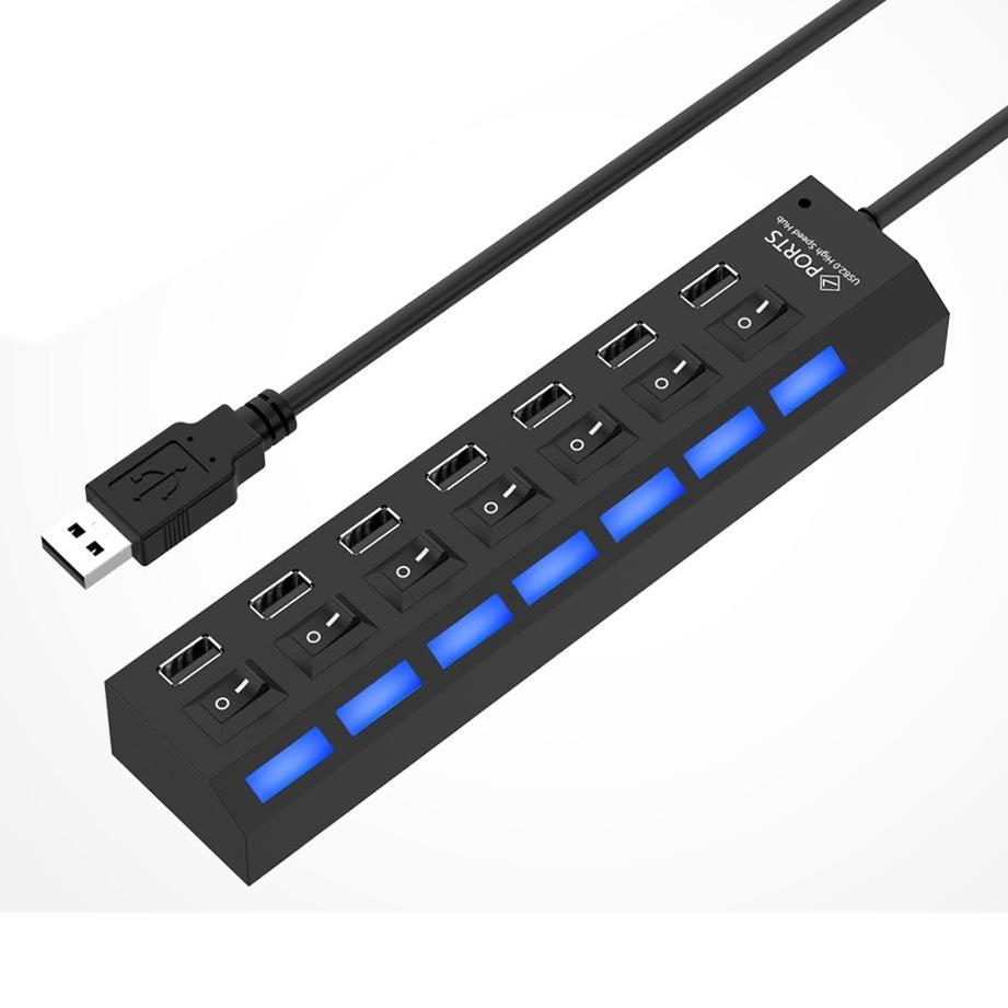 7-Port Usb Hub With High Speed 480Mbps On / Off Switch & 7 Leds - White 13