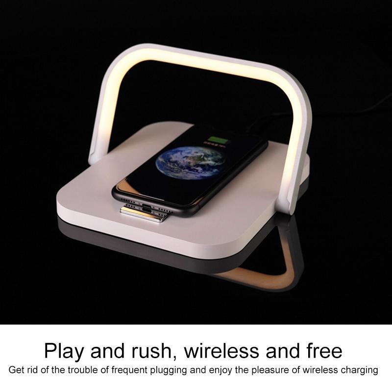 Portable Wireless Charger Led Desk Lamp White 4