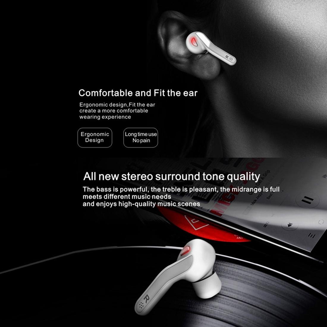 Wireless Stereo Earphones with Magnetic Charging Box - T-88 7