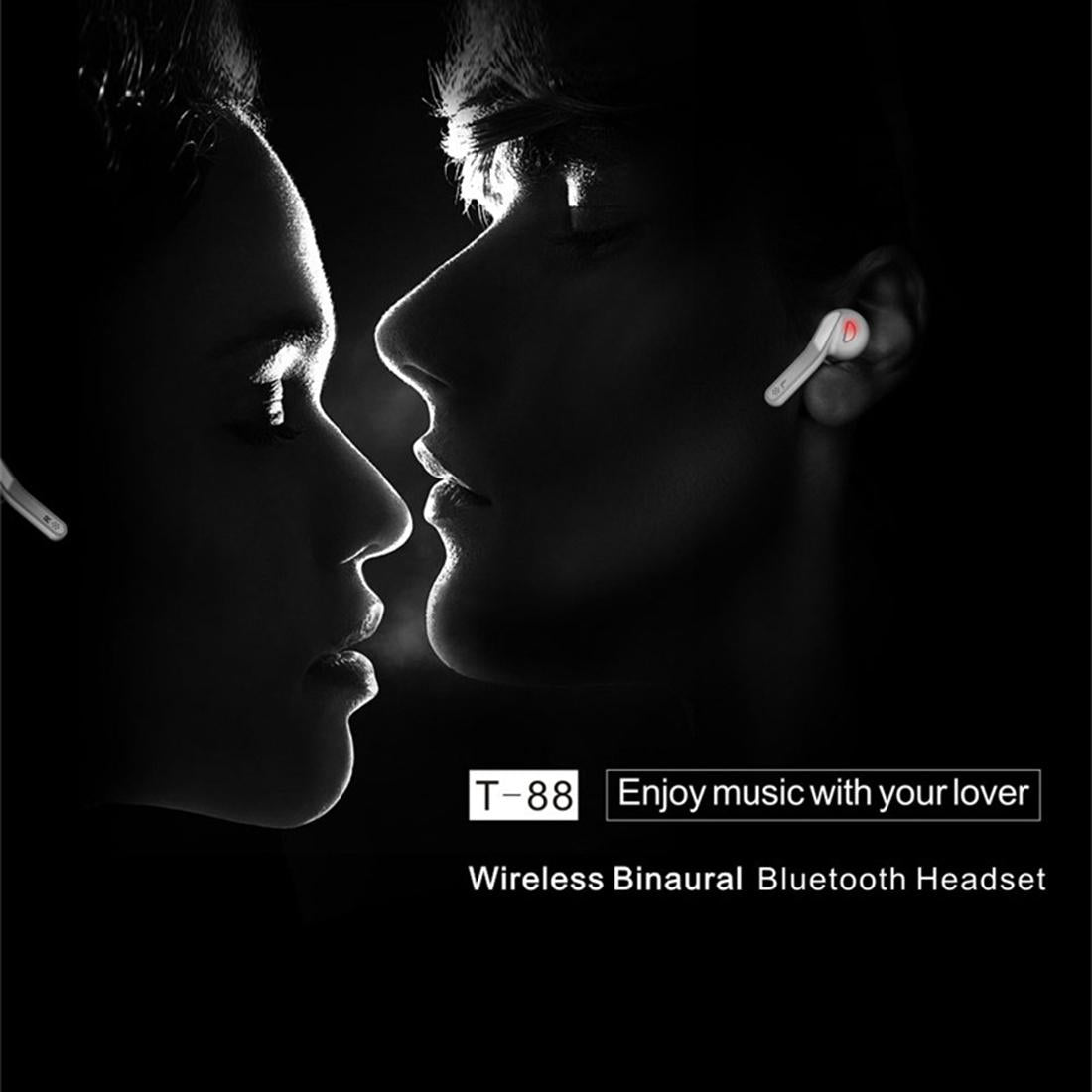 Wireless Stereo Earphones with Magnetic Charging Box - T-88 8