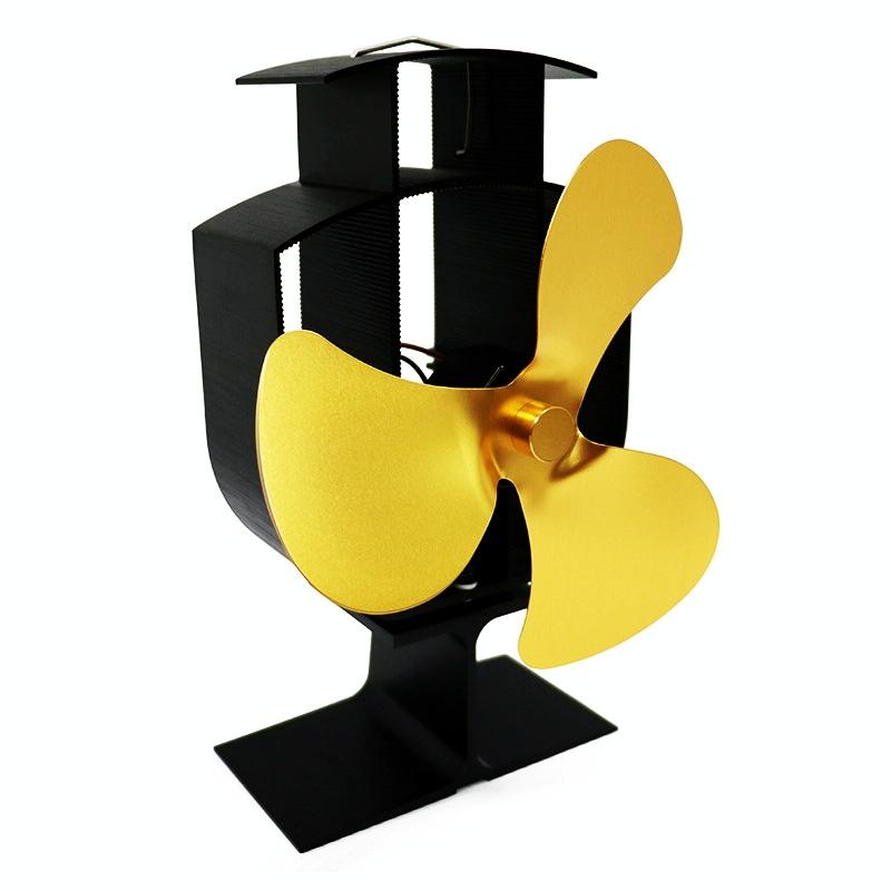 High-temp Metal Heat-powered Stove Fan - 3 Blades - White 5