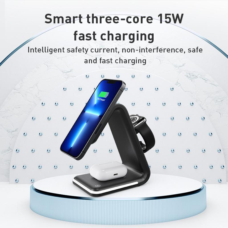 3 In 1 Magnetic Wireless Vertical Charger - White 5