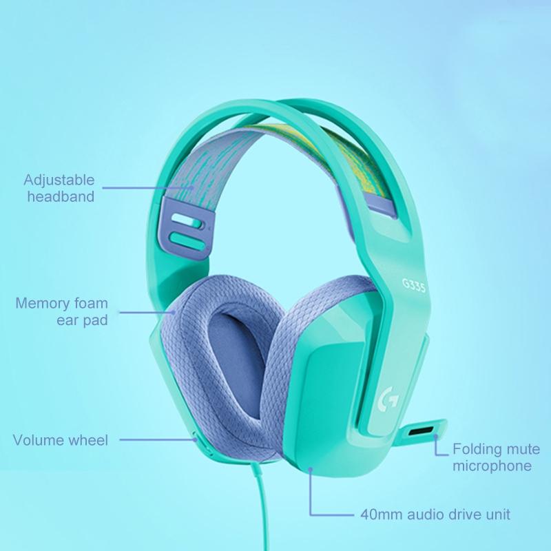 Foldable Wired Gaming Headset With Mic - White 3