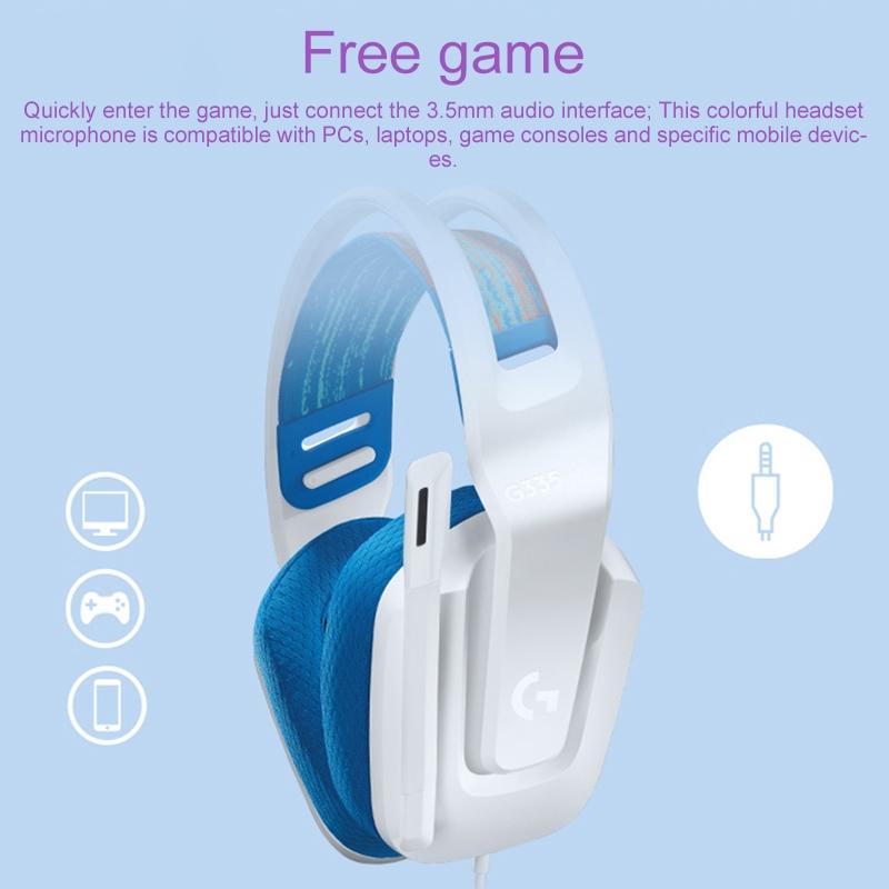 Foldable Wired Gaming Headset With Mic - White 7