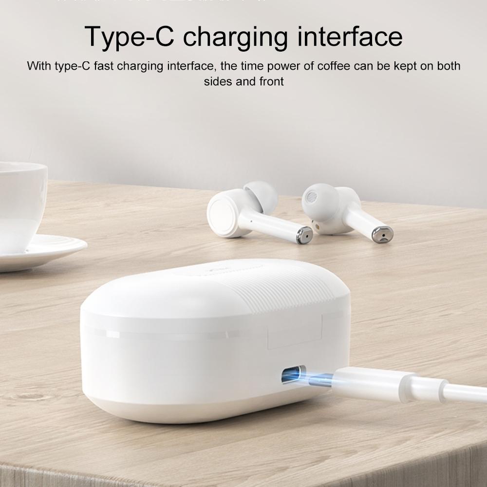 Wireless Bluetooth 5.0 Earphone with Digital Display and Noise Reduction - White 4