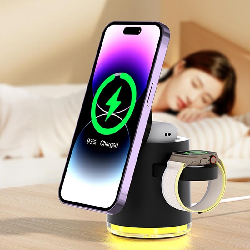 15W 4 In 1 Foldable Magnetic Wireless Charger - White 12