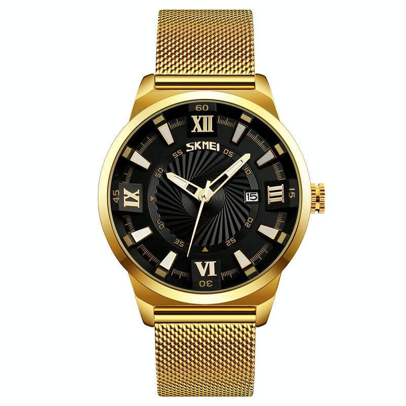 Stylish 30m Waterproof Metal Quartz Men Watch - White