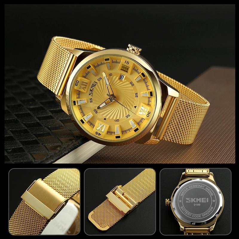 Stylish 30m Waterproof Metal Quartz Men Watch - White 6