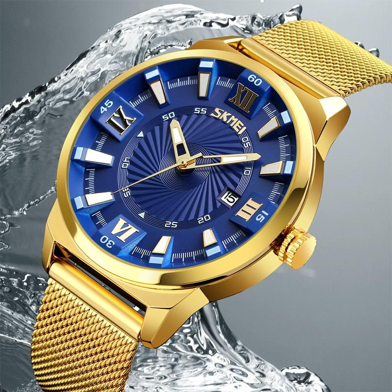 Stylish 30m Waterproof Metal Quartz Men Watch - White 9
