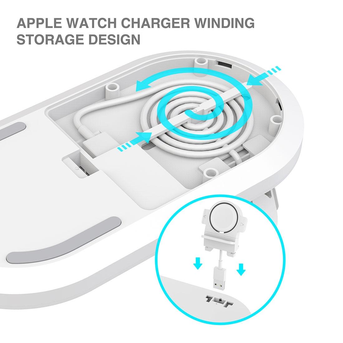 3 In 1 Wireless Charger For Phones Iwatch Airpods - White 5