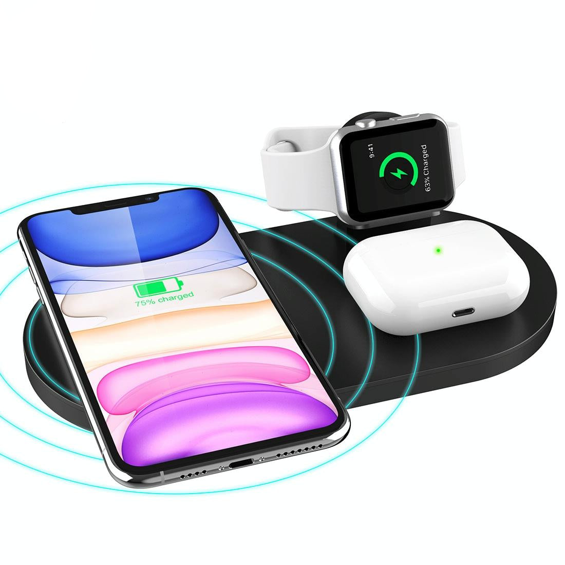 3 In 1 Wireless Charger For Phones Iwatch Airpods - White 15