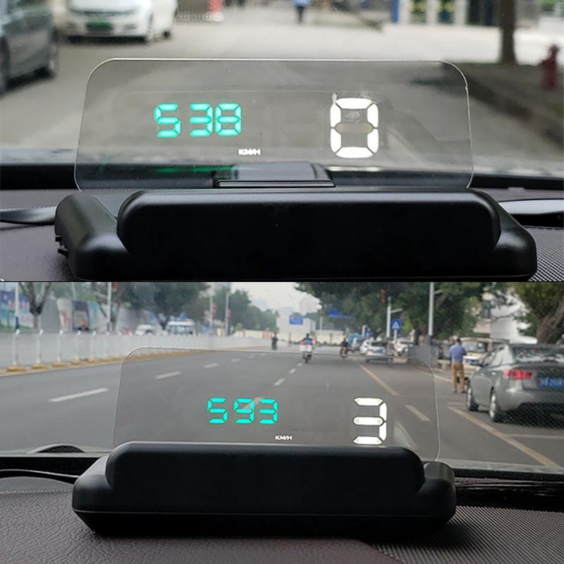 Virtual Hd Car Hud Display Speed Rpm Water Temp Oil Consumption Distance / Time Voltage Over Speed Alarm - White 8
