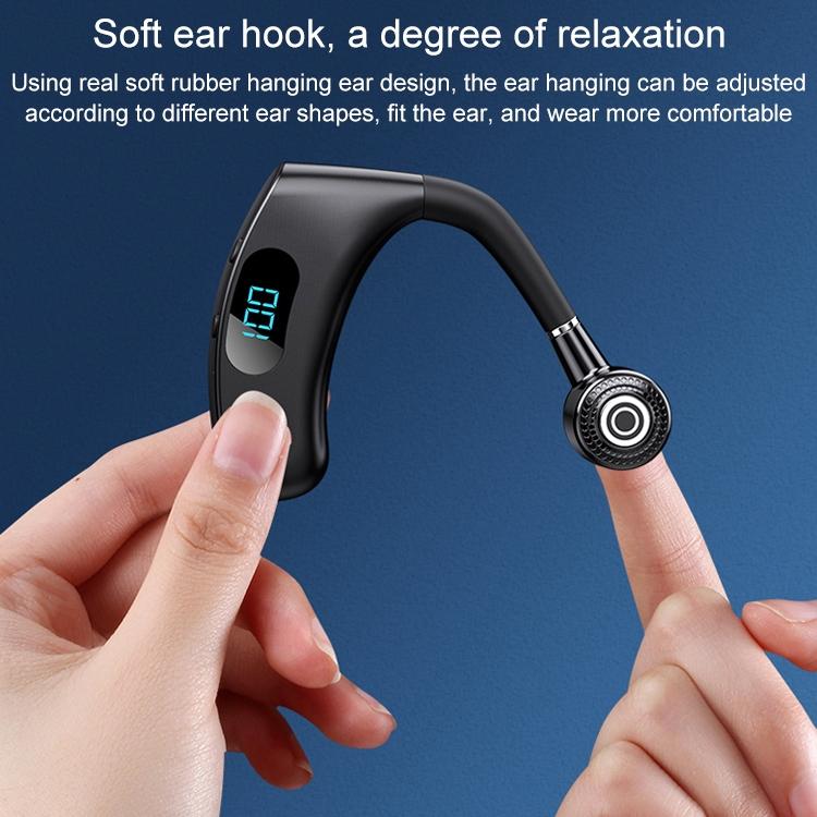 V12 Business Wireless Bluetooth 5.0 Earphone with Charging Box - Hanging Ear Style - White 4