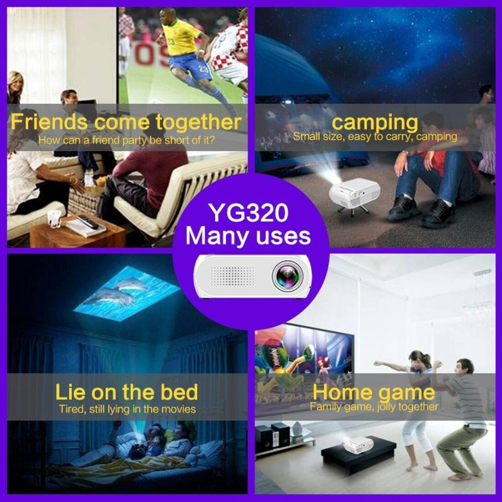 Mini Led Projector Home Theater Supports Hdmi & Av & Sd & Usb - White 9