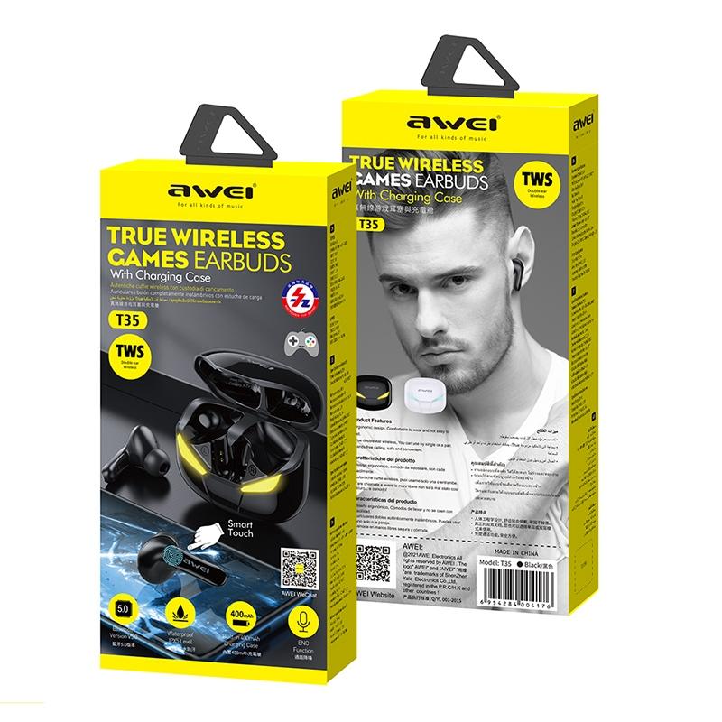 Waterproof Tws Headset with Charging Case - T35 Bluetooth V5.0 - White 5