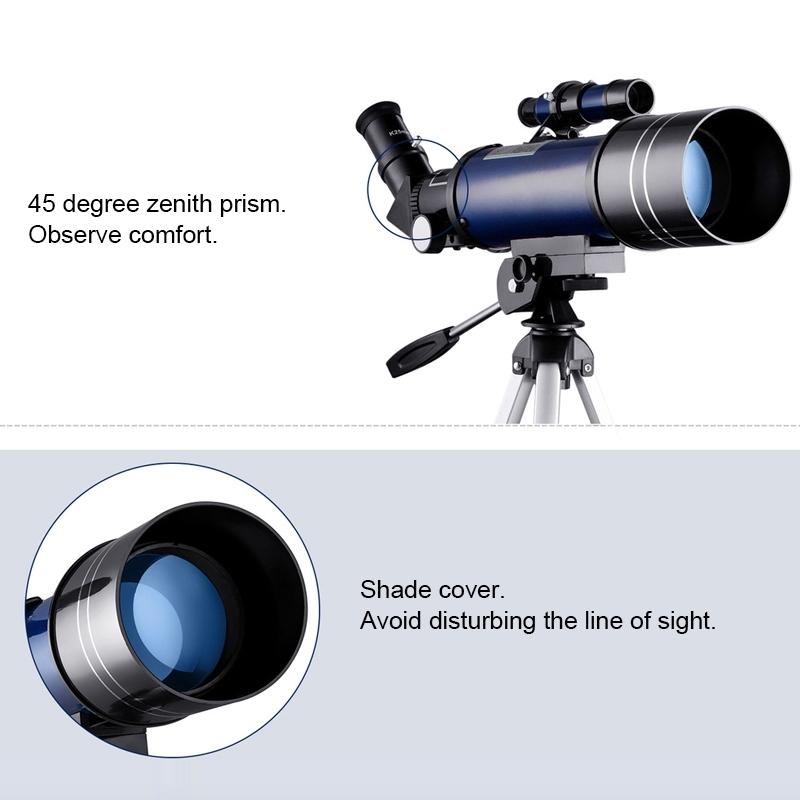High Definition Astronomical Telescope with Tripod and Phone Clip - White 5