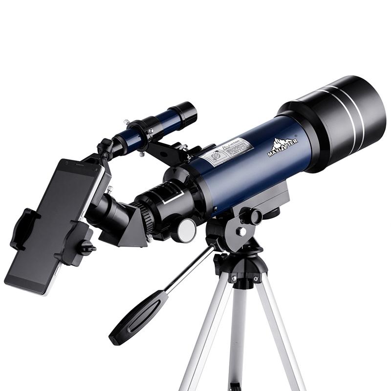 High Definition Astronomical Telescope with Tripod and Phone Clip - White 11