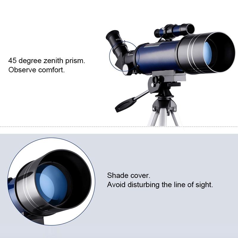 High Definition Astronomical Telescope with Tripod and Phone Clip - White 13