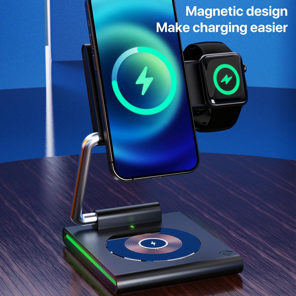 15W Foldable Magnetic Wireless Charger - White 6