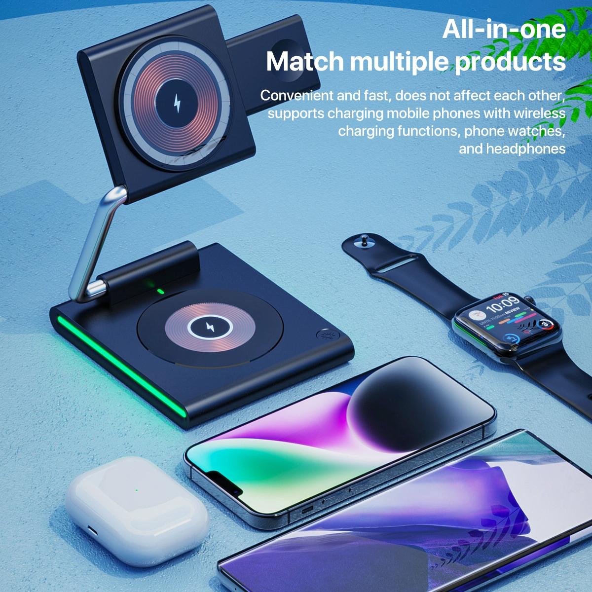 15W Foldable Magnetic Wireless Charger - White 7