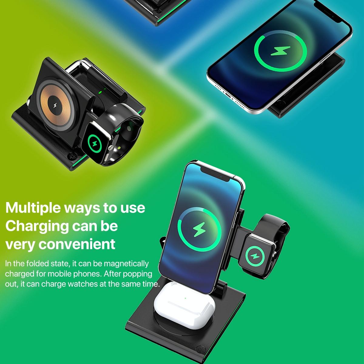 15W Foldable Magnetic Wireless Charger - White 10