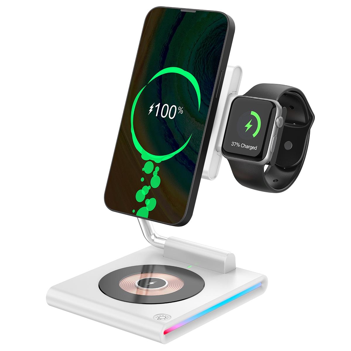 15W Foldable Magnetic Wireless Charger - White 14