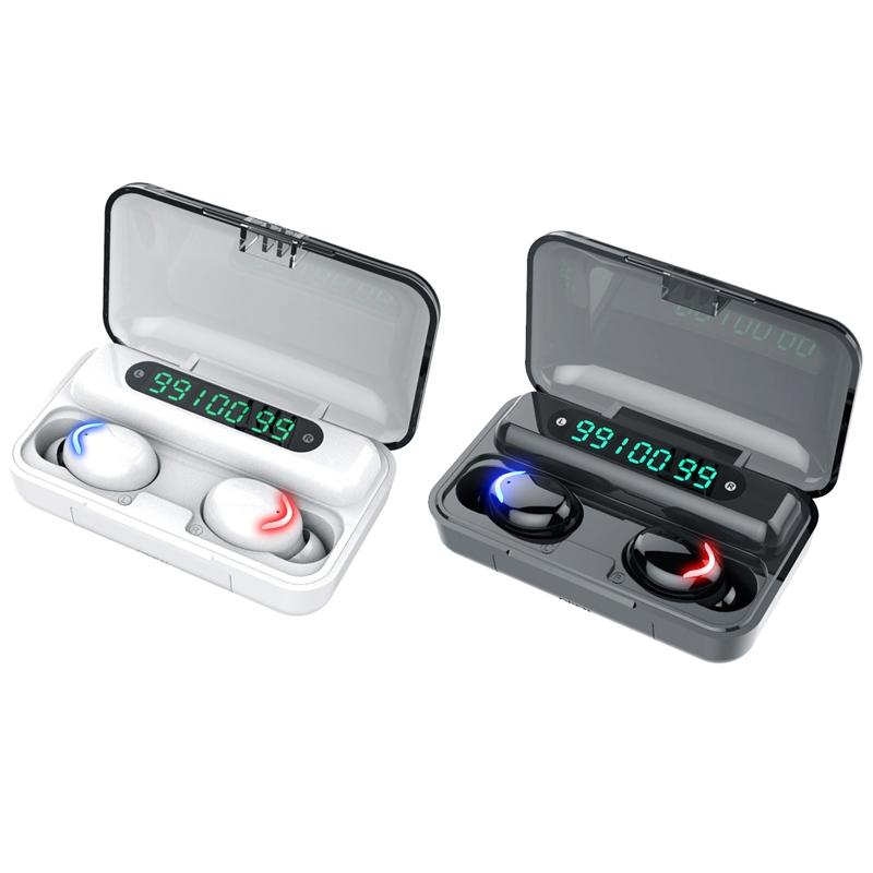 Three-screen Bluetooth Earphone with Noise Reduction and Hand Strap - White 3