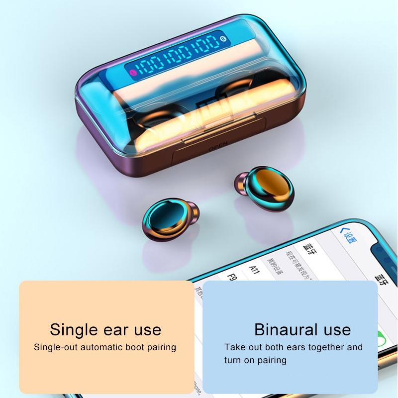 Three-screen Bluetooth Earphone with Noise Reduction and Hand Strap - White 11