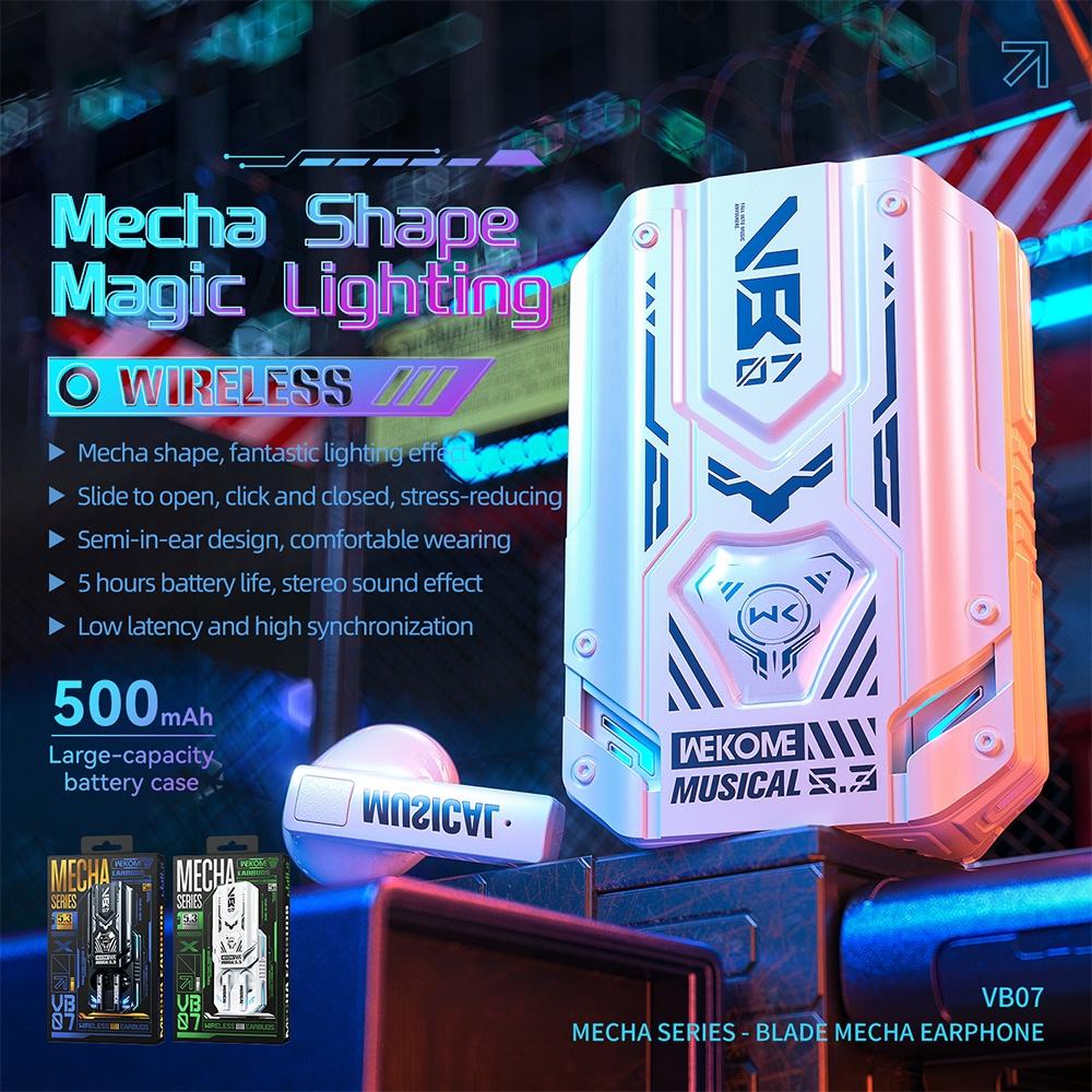Wireless Mecha Blade Bluetooth Earphones - White 6