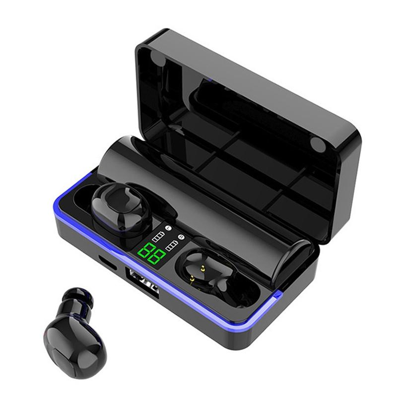 Waterproof Touch Wireless Bluetooth Earphones with Charging Box - 5.0 - White