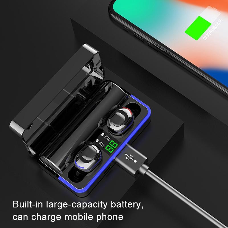 Waterproof Touch Wireless Bluetooth Earphones with Charging Box - 5.0 - White 10