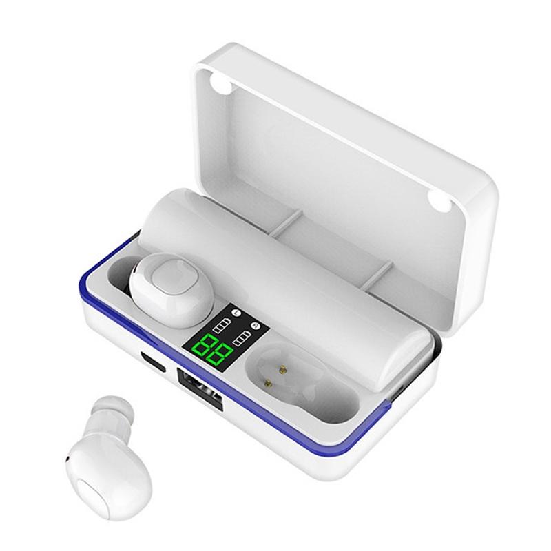 Waterproof Touch Wireless Bluetooth Earphones with Charging Box - 5.0 - White 13