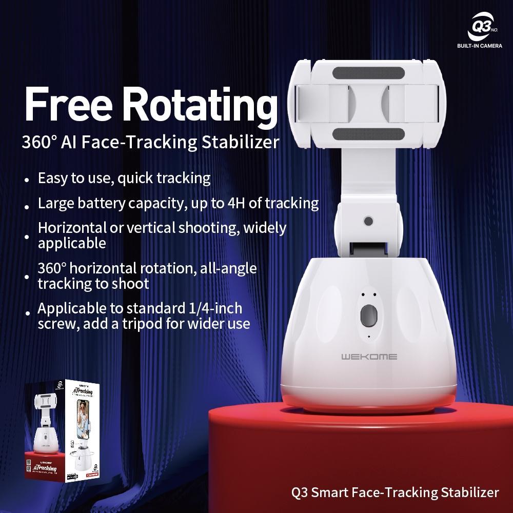 Smart Face Tracking Stabilizer 360-degree Gimbal - White 7